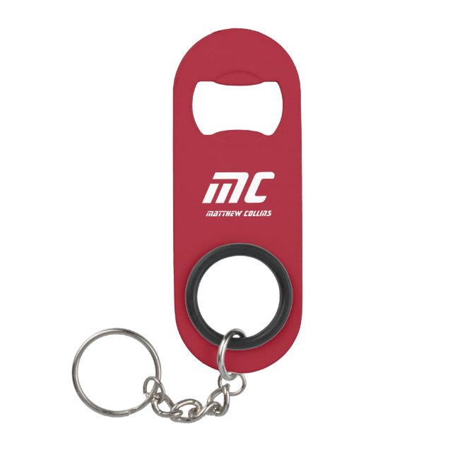Solid Red Monogram Name Text Simple for Him (Front)