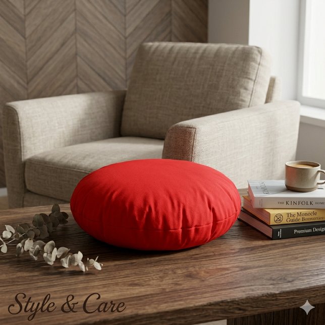  Solid Red Round Pillow for Bold and Cosy Accents (Solid Red Round Pillow for Bold and Cozy Accents)