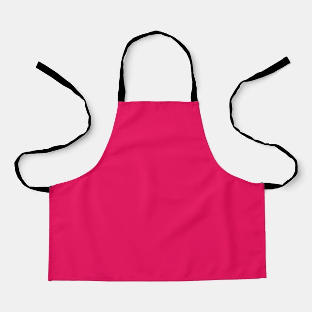 Solid reddish bright hot pink apron (Front)