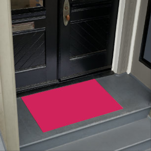 Solid reddish bright hot pink doormat