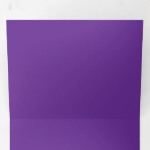 Solid Rich Purple Background   Minimal Bold Design Tri-Fold Invitation