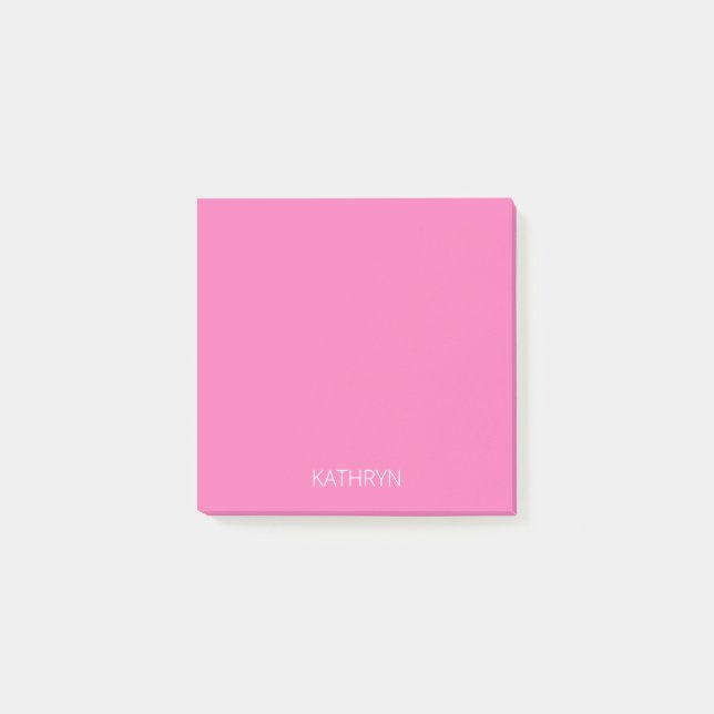 solid rich royal colourful pink post-it notes (Front)