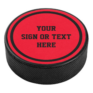 Solid Ring black + your colour, sign or text Hockey Puck