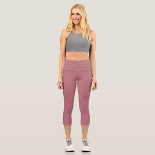 Solid Rose Gold Colour Capri Leggings