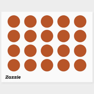 Solid rust brown classic round sticker