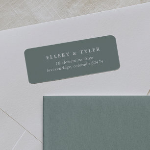 Solid Sage Green and White Return Address Label