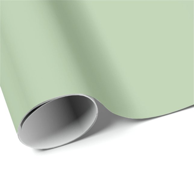 solid sage green natural minimalist wrapping paper (Roll Corner)
