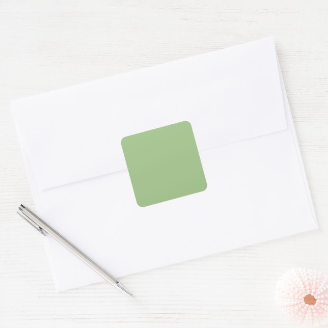 Solid Sage Green Square Stickers (Envelope)