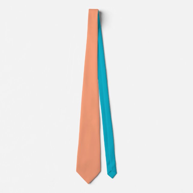 Solid Salmon Pink colour background customisable Tie (Front)