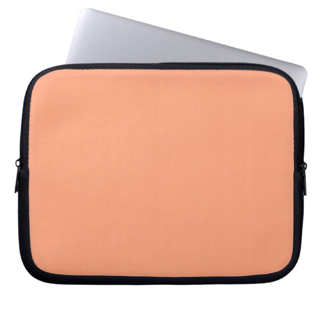 Solid Salmon Pink Colour Background Laptop Sleeve (Front)