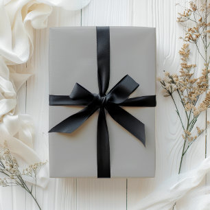 Solid Silver Grey Block Colour Wrapping Paper