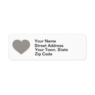 Solid silver heart return address label