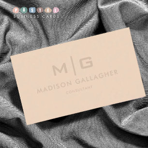 Solid Soft Light Beige Cream Yellow Colour Business Card