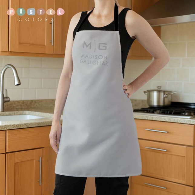 Solid Soft Light Grey Pastel Steel Grey Colour Apron (Solid Soft Light Gray Pastel Steel Grey Color Apron
)