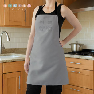 Solid Soft Light Grey Pastel Steel Grey Colour Apron
