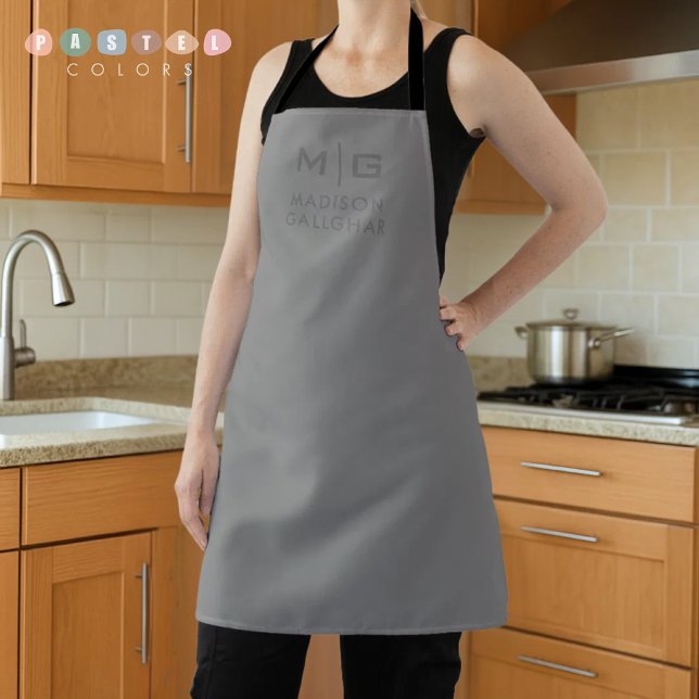 Solid Soft Light Grey Pastel Steel Grey Colour Apron (Solid Soft Light Gray Pastel Steel Grey Color Apron
)