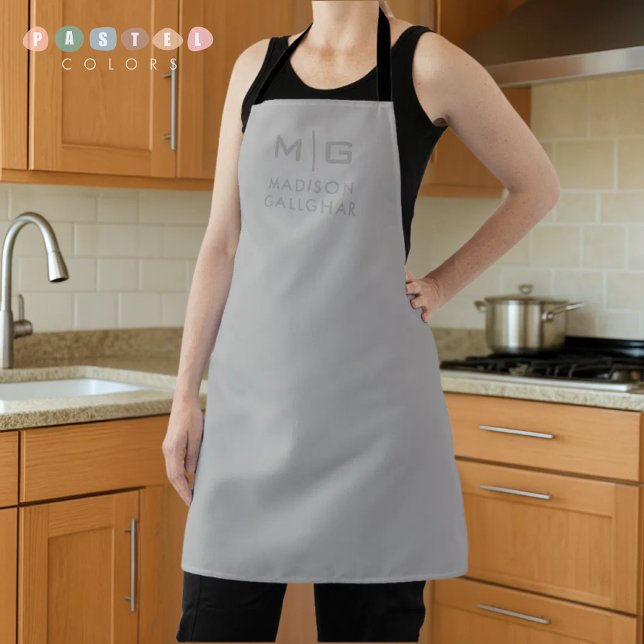 Solid Soft Light Grey Pastel Steel Grey Colour Apron (Solid Soft Light Gray Pastel Steel Grey Color Apron
)