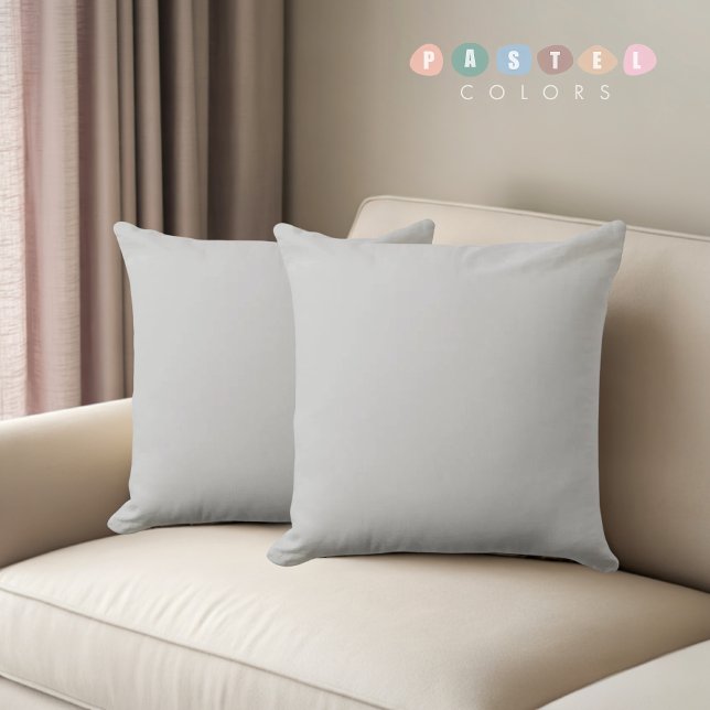 Solid Soft Light Grey Pastel Steel Grey Colour Cushion (Solid Soft Light Gray Pastel Steel Grey Color Throw Pillow)