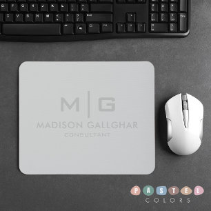 Solid Soft Light Grey Pastel Steel Grey Colour Mouse Pad