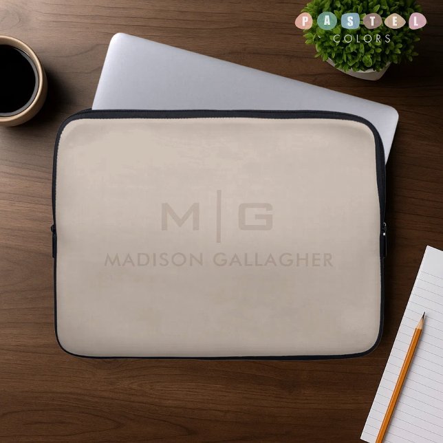 Solid Soft Light Paste Tan Beige Brown Colour Laptop Sleeve (Solid Soft Light Paste Tan Beige Brown Color Laptop Sleeve
)