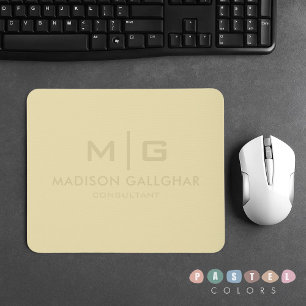Solid Soft Light Pastel Banana Lemon Yellow Colour Mouse Pad