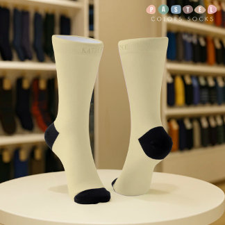 Solid Soft Light Pastel Banana Yellow Colour Socks