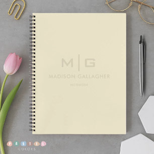 Solid Soft Light Pastel Beige Cream Yellow Colour Notebook