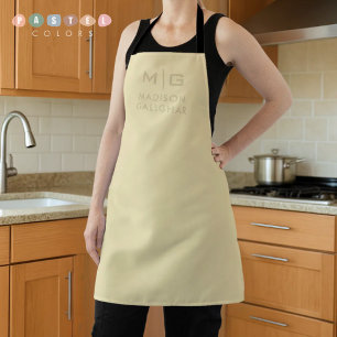 Solid Soft Light Pastel Beige Lemon Yellow Colour Apron