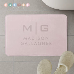 Solid Soft Light Pastel Beige Peach Pink Colour Bath Mat