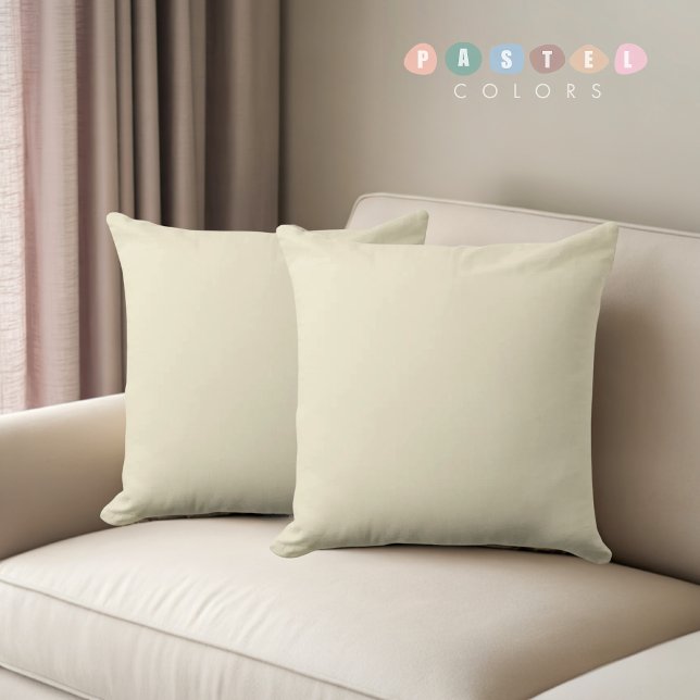 Solid Soft Light Pastel Cream Beige Yellow Colour  Cushion (Solid Soft Light Pastel Cream Beige Yellow Color Throw Pillow)