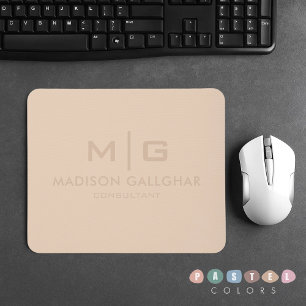 Solid Soft Light Pastel Cream Beige Yellow Colour Mouse Pad
