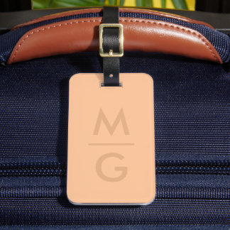 Solid Soft Light Pastel Dark yellow Orange Color Luggage Tag