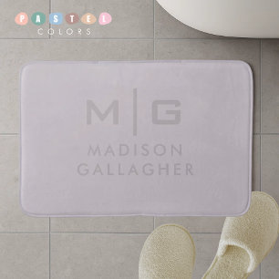 Solid Soft Light Pastel Lavender Purple Color  Bath Mat
