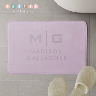Solid Soft Light Pastel Lavender Purple Colour  Bath Mat