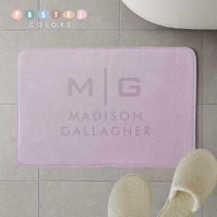 Solid Soft Light Pastel Lavender Purple Colour  Bath Mat