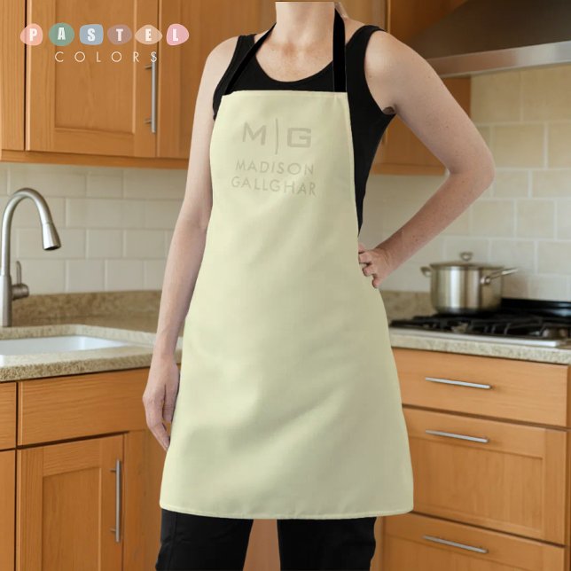 Solid Soft Light Pastel Lemon Bright Yellow Colour Apron (Solid Soft Light Pastel Lemon Bright Yellow Color Apron
)