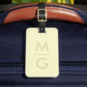 Solid Soft Light Pastel Lemon Cream Yellow Color  Luggage Tag