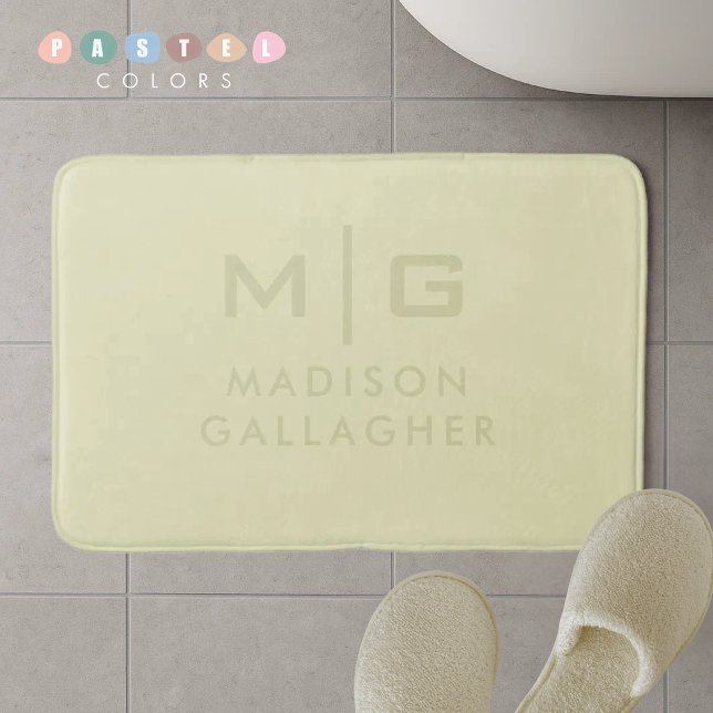Solid Soft Light Pastel Lemon Green Yellow Colour Bath Mat (Solid Soft Light Pastel Lemon Green Yellow Color Bath Mat
)
