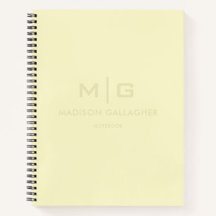 Solid Soft Light Pastel Lemon Tree Yellow Color Notebook