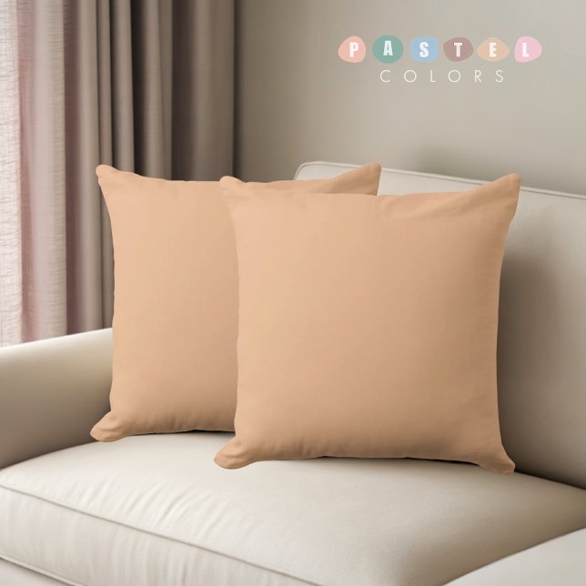 Solid Soft Light Pastel Lemon Yellow Orange Colour Cushion (Solid Soft Light Pastel Lemon Yellow Orange Color Throw Pillow)