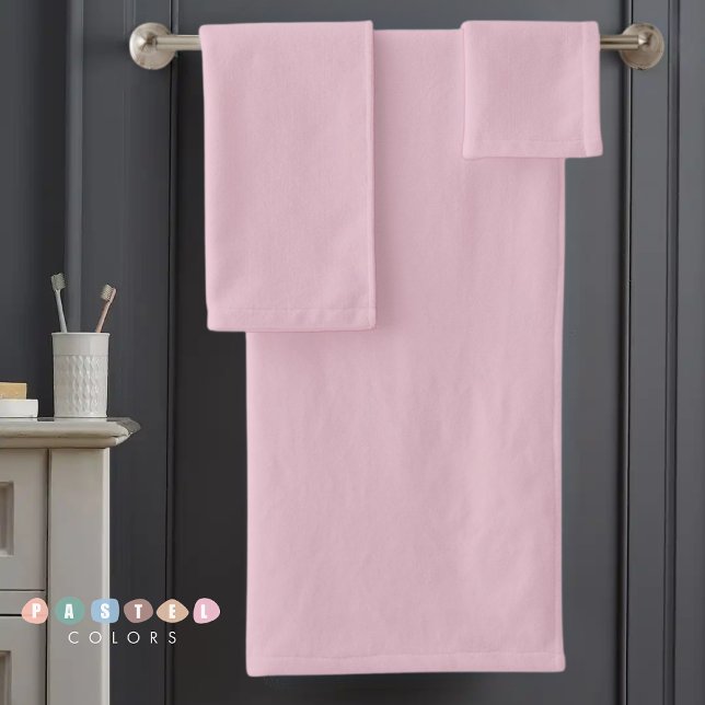 Solid Soft Light Pastel Orchid Pink Colour  Bath Towel Set (Solid Soft Light Pastel Orchid Pink Color Bath Towel Set)