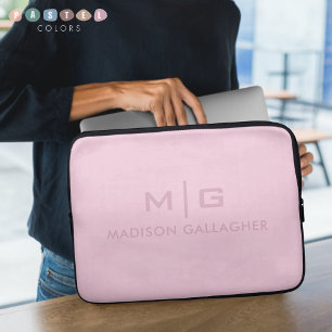 Solid Soft Light Pastel Orchid Pink Colour Laptop Sleeve