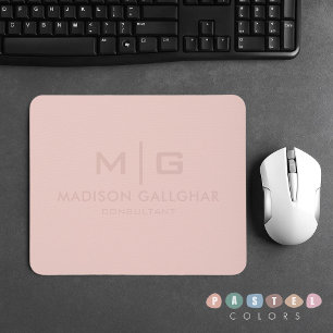 Solid Soft Light Pastel Peach Pink Colour Mouse Pad