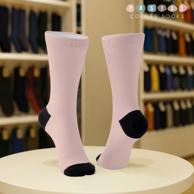 Solid Soft Light Pastel Peach Pink Colour  Socks (Solid Soft Light Pastel Peach Pink Color Socks
)