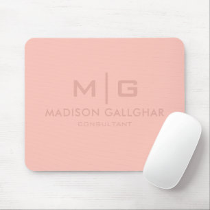 Solid Soft Light Pastel Peach Salmon Pink Color Mouse Pad