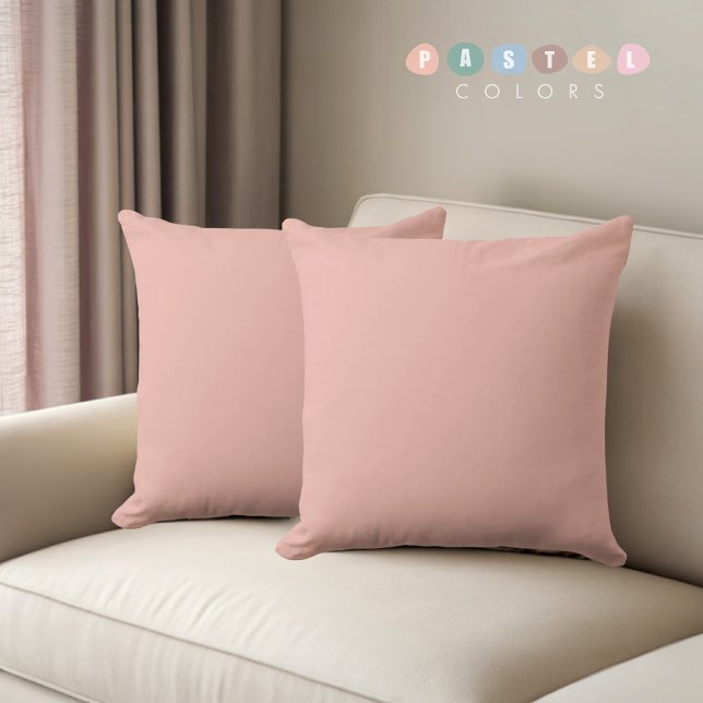 Solid Soft Light Pastel Peach Salmon Pink Colour  Cushion (Solid Soft Light Pastel Peach Salmon Pink Color Throw Pillow)