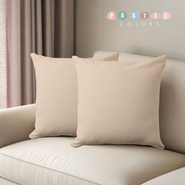 Solid Soft Light Pastel Peach Yellow Colour  Cushion (Solid Soft Light Pastel Peach Yellow Color Throw Pillow)