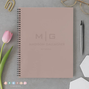 Solid Soft Light Pastel Redwood Pink Brown Colour Notebook