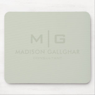 Solid Soft Light Pastel Sage Moss Green Color Mouse Pad