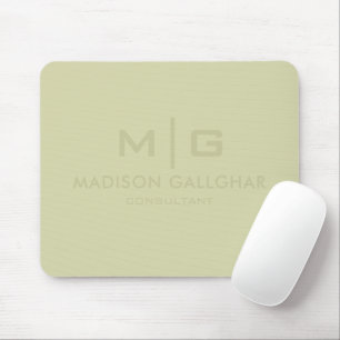 Solid Soft Light Pastel Sage Moss Green Color Mouse Pad